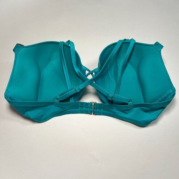 Victoria Secret 34B Bombshell Push Up Bikini Top Shine Strap Capri Sea Blue - Picture 5 of 6
